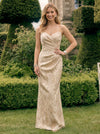 Jacquard Mermaid Sweetheart Pleated Formal Dresses