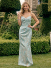 Jacquard Mermaid Sweetheart Pleated Formal Dresses