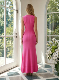 Satin A-Line V Neck Formal Dresses with 3D Flowers