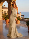 Jersey Mermaid One Shoulder Formal Dresses with 3D Flowers