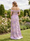 Jacquard Mermaid Off the Shoulder Formal Dresses with Bow