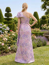 Jacquard Mermaid One Shoulder Formal Dresses with Bow