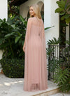 Jersey Sheath Crew Neck Formal Dresses with Caps