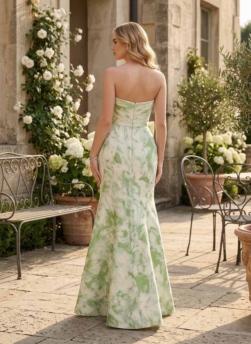 Jacquard Mermaid Sweetheart Formal Dresses with Bow
