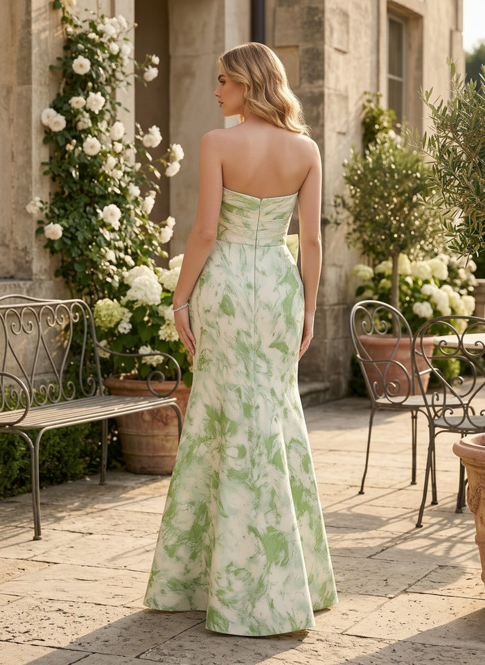 Jacquard Mermaid Sweetheart Formal Dresses with Bow