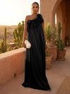 Chiffon A-Line One Shoulder Formal Dresses with Ruffles
