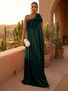 Chiffon A-Line One Shoulder Formal Dresses with Ruffles