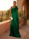 Chiffon A-Line One Shoulder Formal Dresses with Ruffles