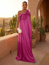 Chiffon A-Line One Shoulder Formal Dresses with Ruffles