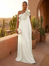 Chiffon A-Line One Shoulder Formal Dresses with Ruffles