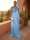 Chiffon A-Line One Shoulder Formal Dresses with Ruffles