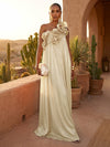 Chiffon A-Line One Shoulder Formal Dresses with Ruffles