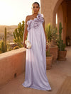 Chiffon A-Line One Shoulder Formal Dresses with Ruffles