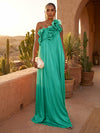 Chiffon A-Line One Shoulder Formal Dresses with Ruffles