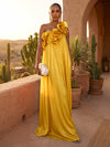Chiffon A-Line One Shoulder Formal Dresses with Ruffles