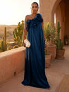 Chiffon A-Line One Shoulder Formal Dresses with Ruffles