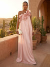 Chiffon A-Line One Shoulder Formal Dresses with Ruffles