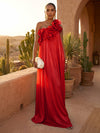 Chiffon A-Line One Shoulder Formal Dresses with Ruffles