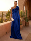 Chiffon A-Line One Shoulder Formal Dresses with Ruffles