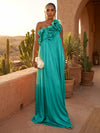 Chiffon A-Line One Shoulder Formal Dresses with Ruffles
