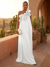 Chiffon A-Line One Shoulder Formal Dresses with Ruffles