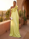 Chiffon A-Line One Shoulder Formal Dresses with Ruffles