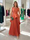 Chiffon A-Line Crew Neck Delicate Pleated Formal Dresses