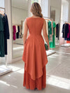 Chiffon A-Line Crew Neck Delicate Pleated Formal Dresses