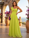 Chiffon A-Line One Shoulder Formal Dresses with Ruffles