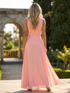 Chiffon A-Line Crew Neck Delicate Pleated Formal Dresses