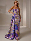 Jacquard Mermaid Strapless Pleated Formal Dresses