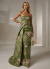Jacquard Mermaid Strapless Pleated Formal Dresses