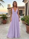 Chiffon A-Line Spaghetti Straps Delicate Pleated Formal Dresses