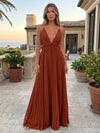 Chiffon A-Line Spaghetti Straps Delicate Pleated Formal Dresses