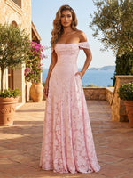 Burn Out A-Line Off the Shoulder Simple Formal Dresses