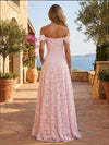 Burn Out A-Line Off the Shoulder Simple Formal Dresses