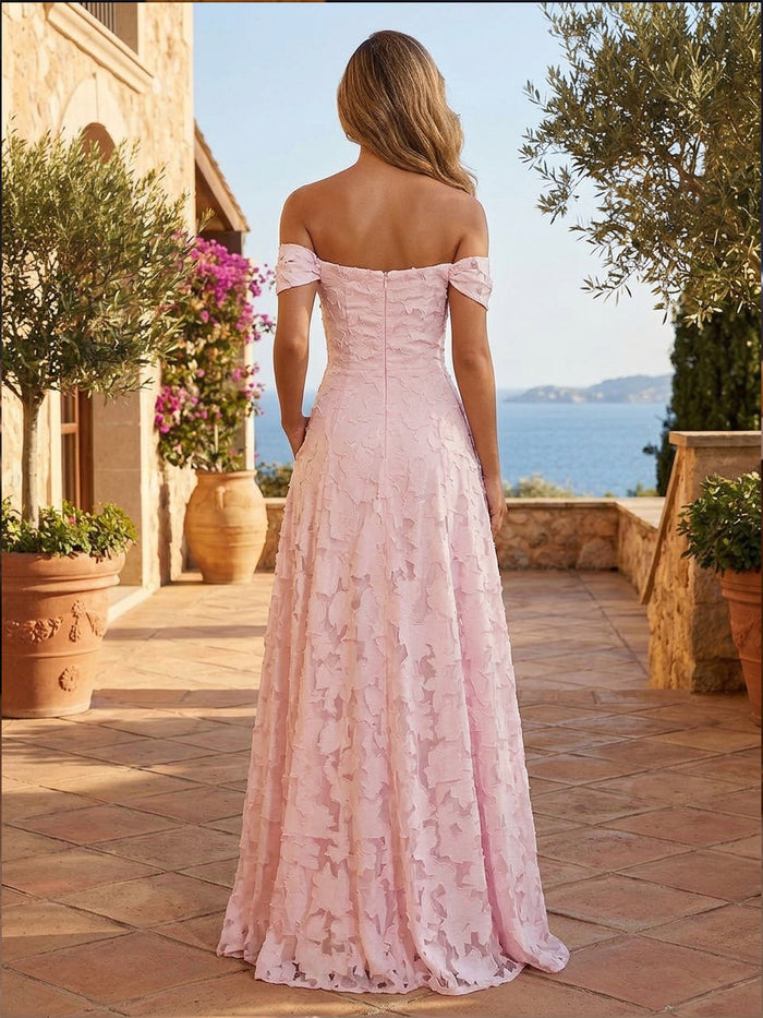 Burn Out A-Line Off the Shoulder Simple Formal Dresses