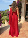 Chiffon A-Line One Shoulder Formal Dresses with Sash