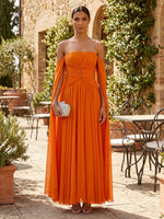 Chiffon A-Line Strapless Wedding Guest Dresses with Sash