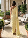 Chiffon Bodycon One Shoulder Formal Dresses with Sash