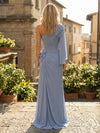 Chiffon Mermaid One Shoulder Mother of the Bride Dresses with 3D Flowers