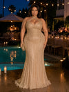Sequin Mermaid Halter Glitter Plus Size Formal Dresses