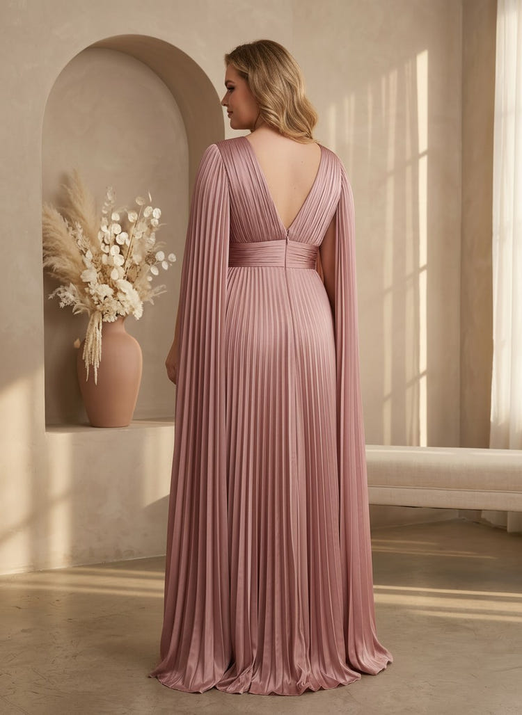 Chiffon A-Line V Neck Plus Size Formal Dresses with Sash