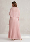 Chiffon A-Line Strapless Plus Size Formal Dresses with Shawl