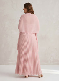 Chiffon A-Line Strapless Plus Size Formal Dresses with Shawl