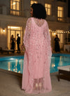 Tulle Sheath Crew Neck Plus Size Formal Dresses with Caps