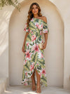 One Shoulder Elegant Chiffon Sheath Mother of the Bride Dresses with Floral Print