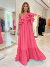 Chiffon A-Line One Shoulder Formal Dresses with Ruffles