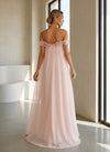 Chiffon Off the Shoulder Formal Dresses with 3D Flowers