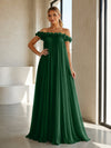 Chiffon Off the Shoulder Formal Dresses with 3D Flowers